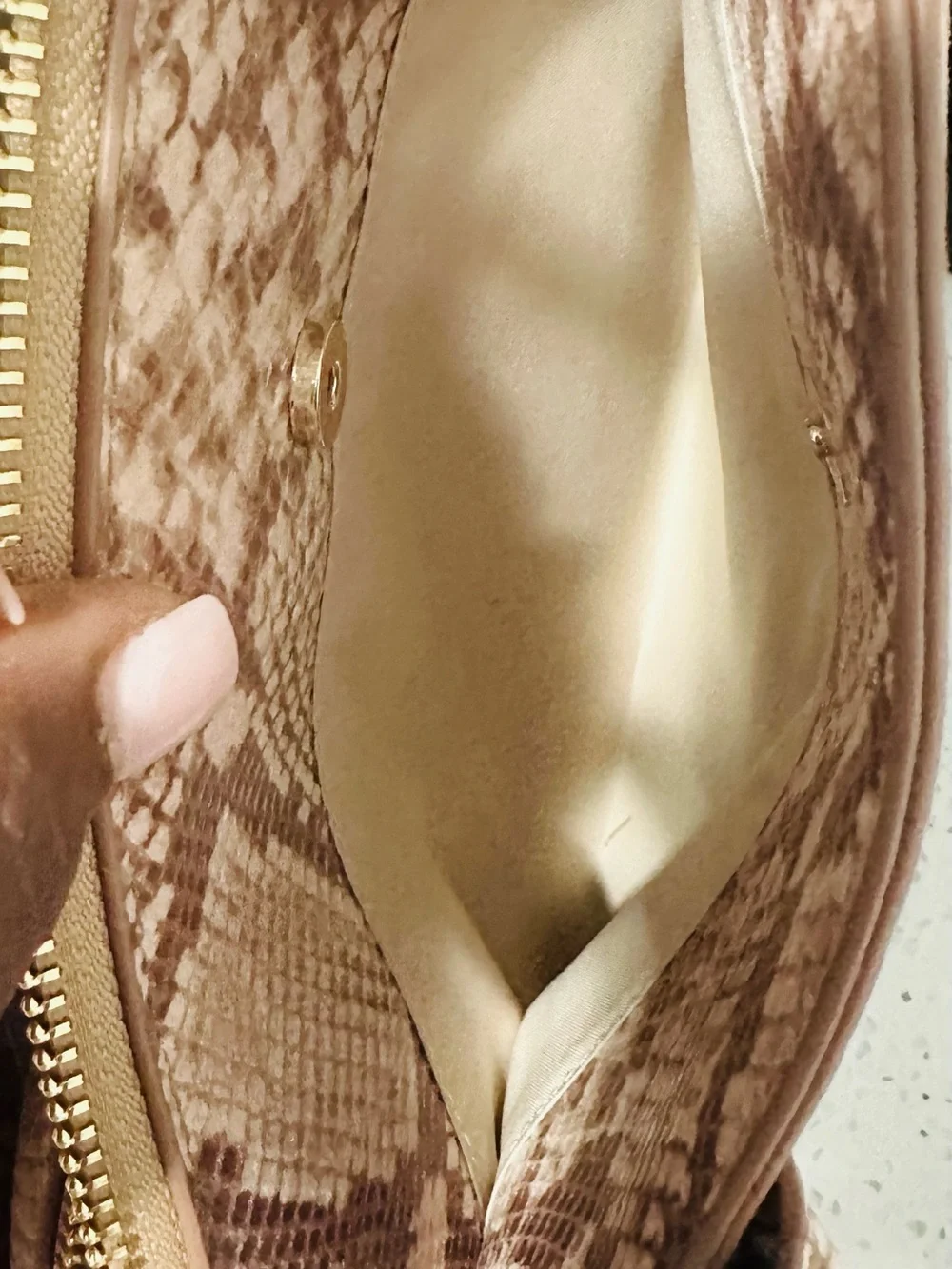 I.N.C Internal Concepts Python-Pattern Satchel Bag in Taupe-NWT!